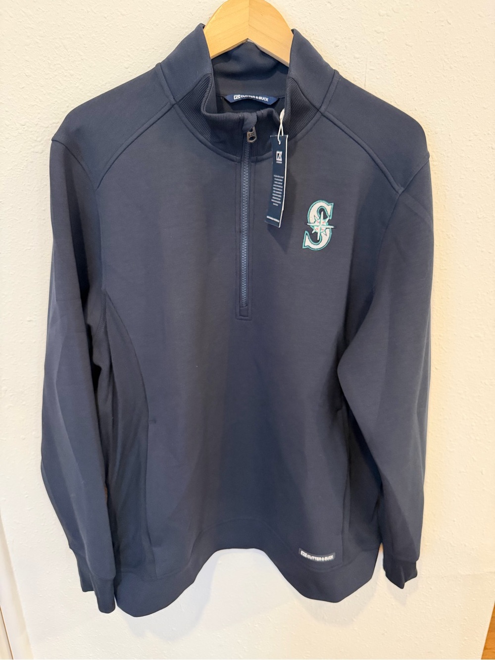 Men’s Seattle Mariners cutter and buck Quarter Zip Pullover Sweatshirt size L